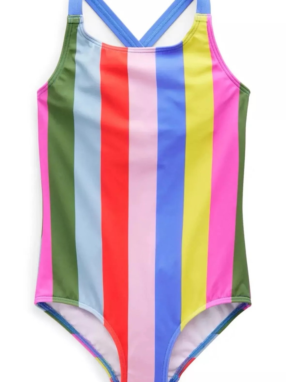 Mini Biden Kids‎ 3/4 Multicolor Stripe One-Piece Swimsuit